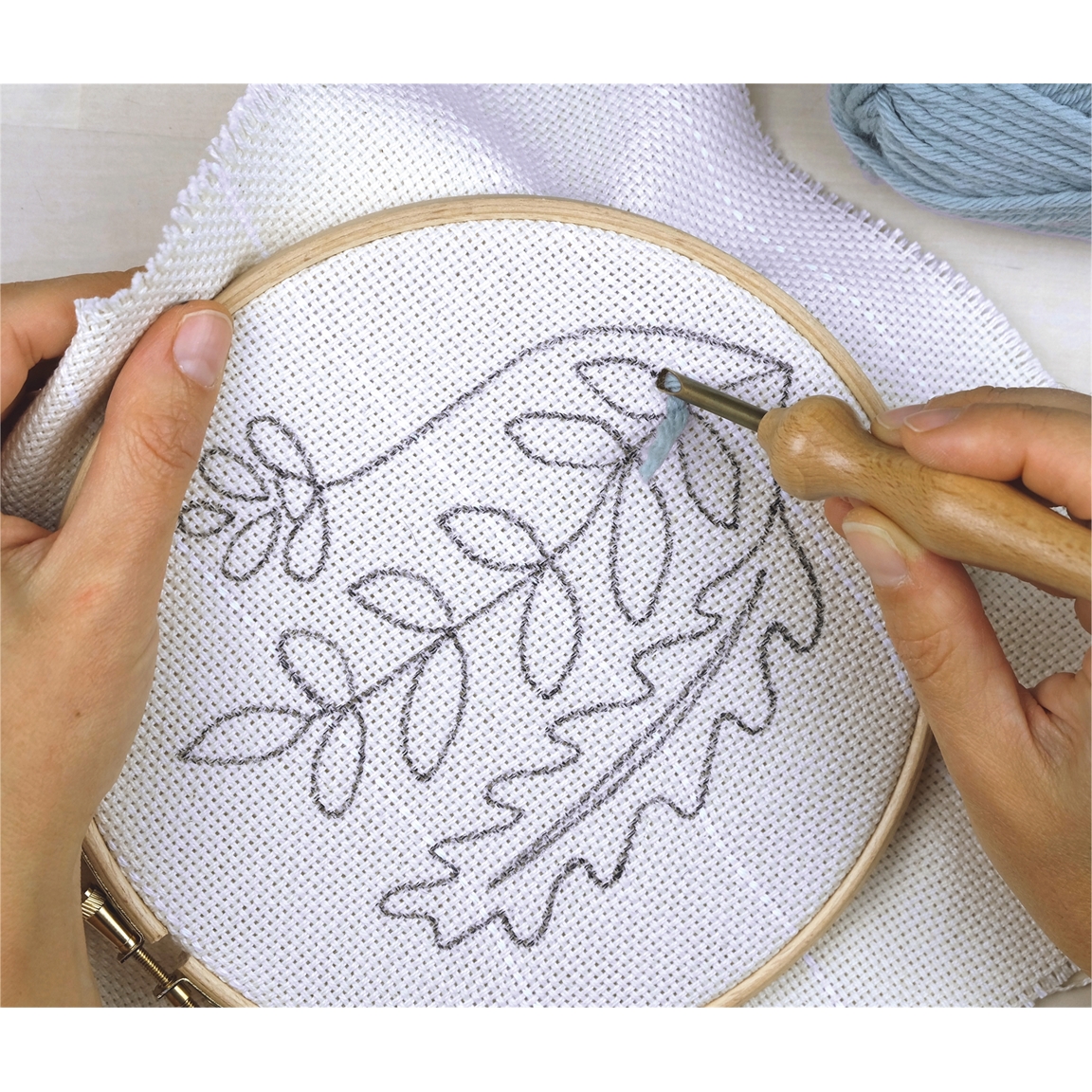 Kit Punch Needle 35 Pièces - Aiguilles à Broder Réglables Pour Débutants - Tissu Inclus - Création Tapis Et Déco