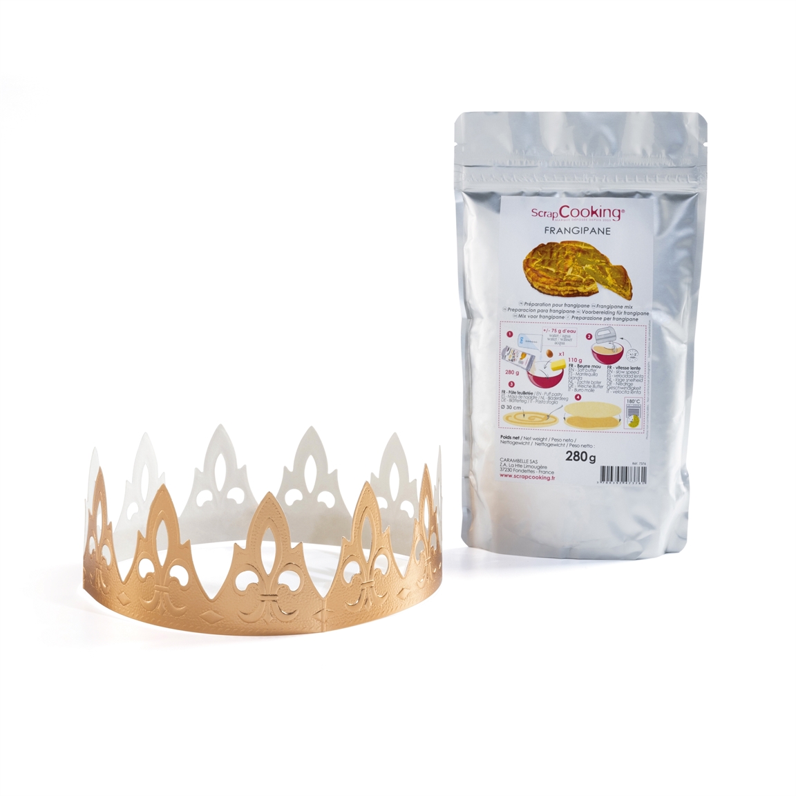 Kit Galette des Rois couronne et fève - 1 fève + 1 couronne - Scrapcooking