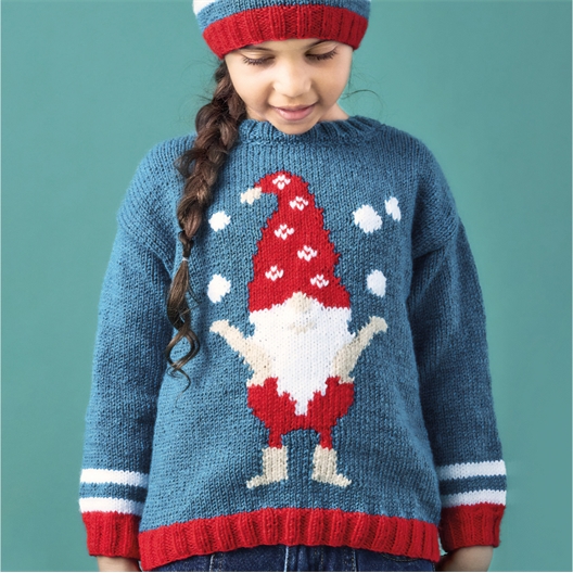 Kit tricot Pingo First pull de Noël Lutin