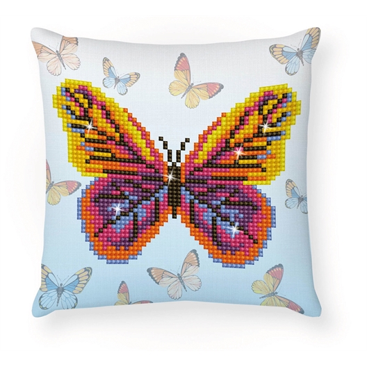 Kit broderie diamant coussin Petit papillon
