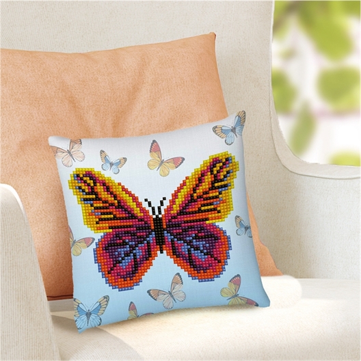 Kit broderie diamant coussin Petit papillon