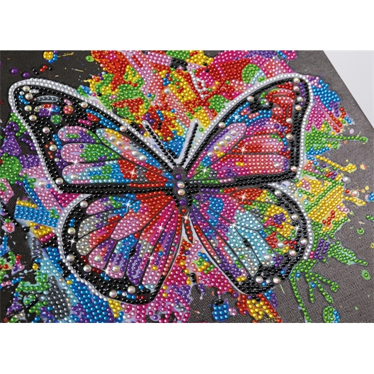 Kit tableau broderie diamant Papillon multicolore