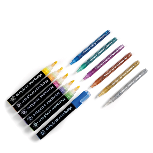 6 marqueurs peinture acrylique