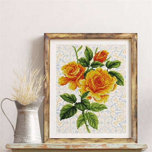 Kit broderie diamant Roses jaunes