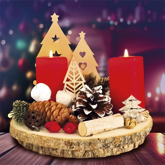 Pochon déco nature Sapin étoiles