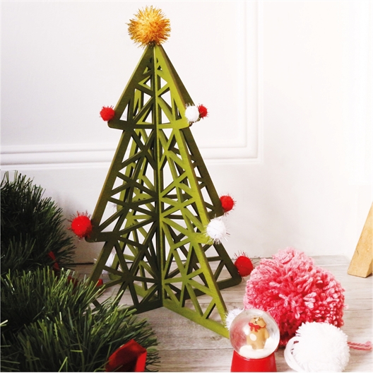 Sapin origami en bois