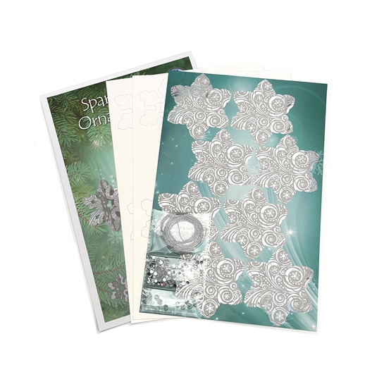 Set 8 déco flocons argentés à suspendre