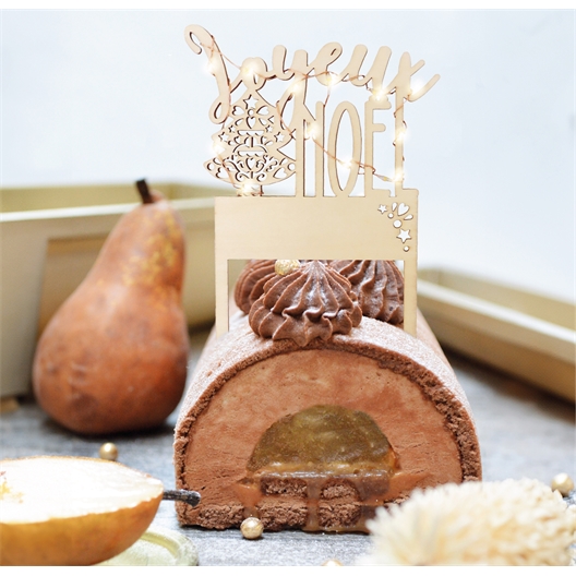 Déco de gâteau Joyeux Noël LED