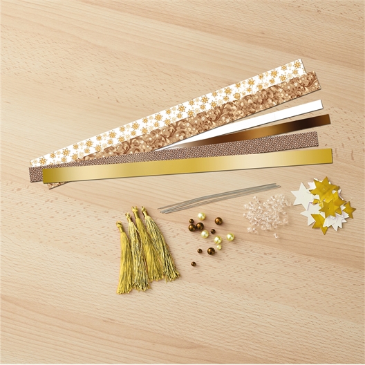 Set de 8 boules de Noël à réaliser en papier doré