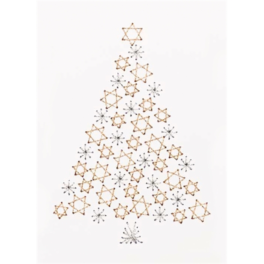 Set de 6 cartes à broder Noël doré