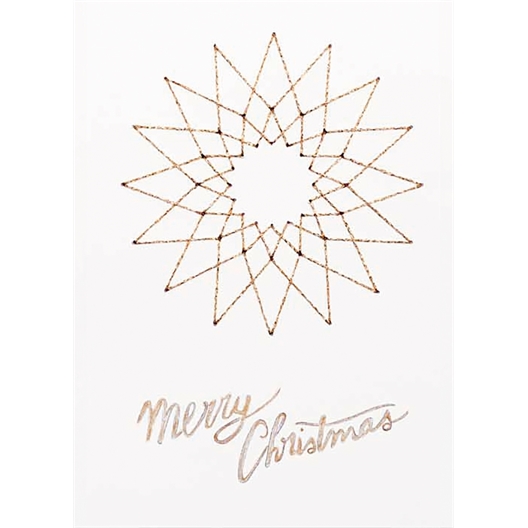 Set de 6 cartes à broder Noël doré