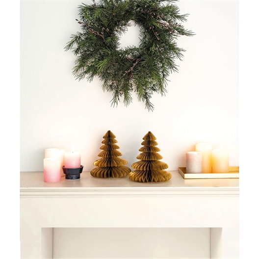 Set de 2 sapins en papier doré