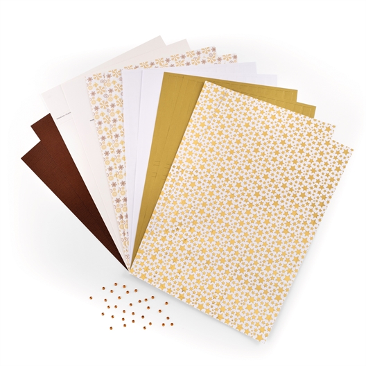 Set de 2 sapins en papier doré