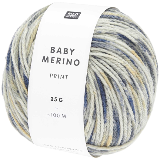 Fil Baby Mérino Print Bleu vanille