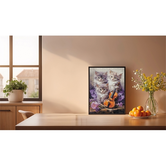 Puzzle 500 pièces Chatons musiciens Hibou au coucher du soleil