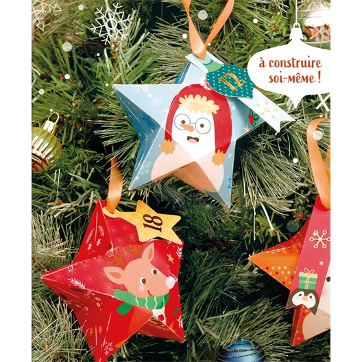 Calendrier de l'Avent boîtes étoiles à suspendre