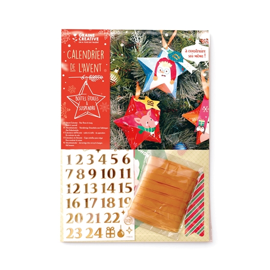 Calendrier de l'Avent boîtes étoiles à suspendre