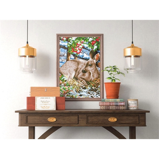Kit broderie diamant La biche en hiver