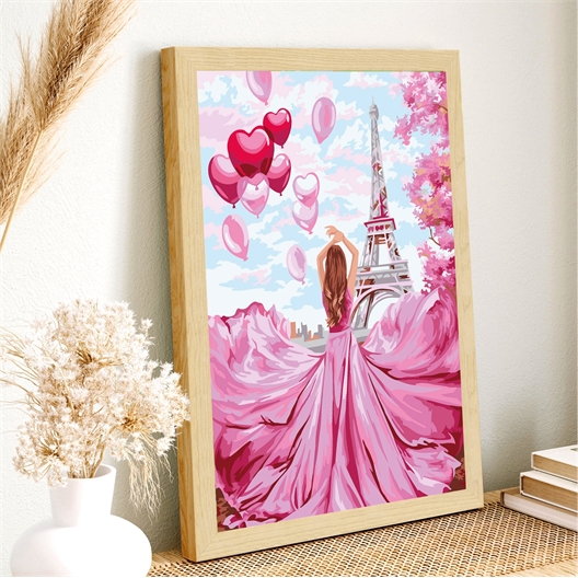 Peinture par numéros Paris en rose