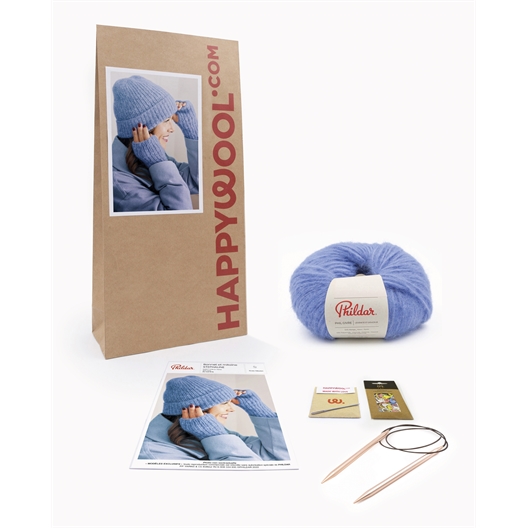 Kit bonnet et mitaines Stéphaline Rose