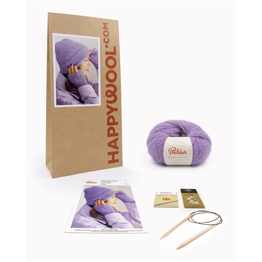 Kit bonnet et mitaines Stéphaline Rose