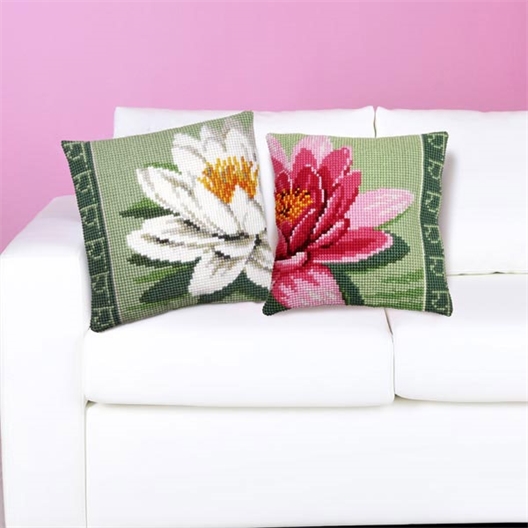 Kit coussin canevas Lotus Rose