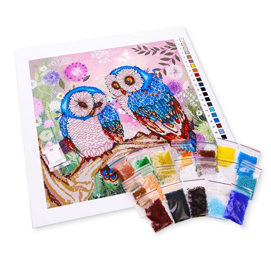 Kit broderie perles Chouettes