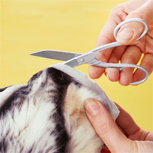 Coussin chat en velours à coudre Gris