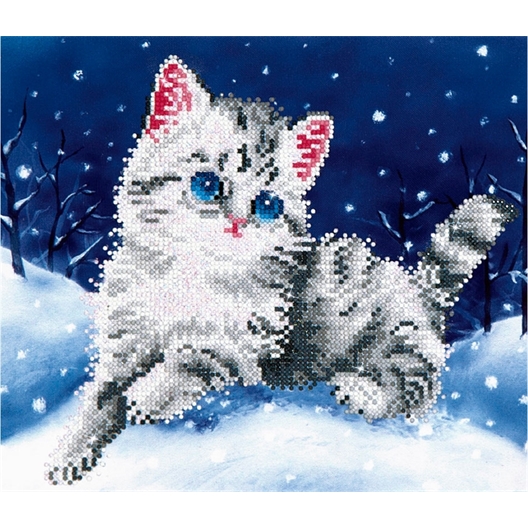 Kit perles à coller Diamant Dotz® Chaton sous la neige