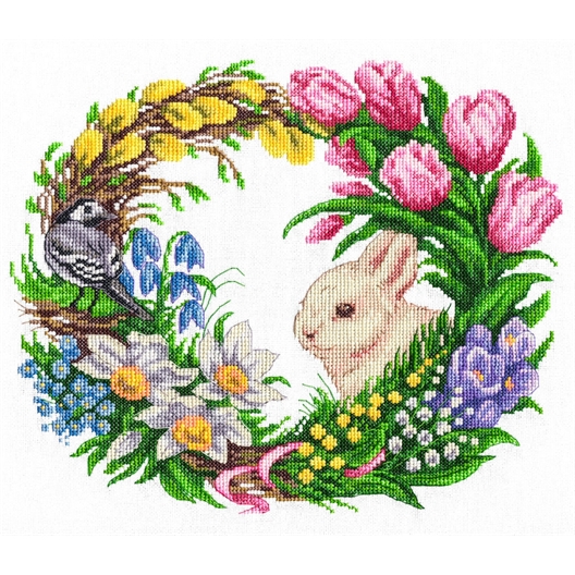 Kit broderie : Lapin au printemps