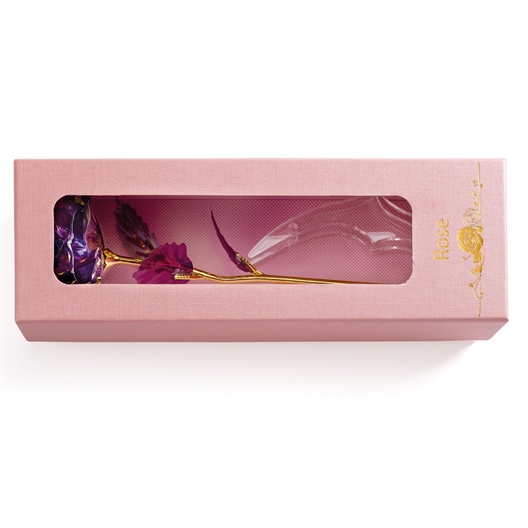 Rose dans son coffret : blanche ou violette