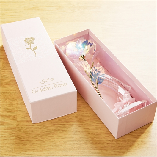 Rose dans son coffret : blanche ou violette