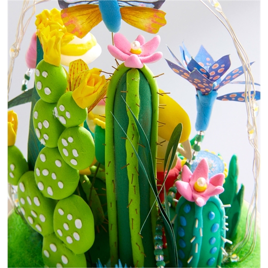 Kit décor cloche verre Jardin luxuriant