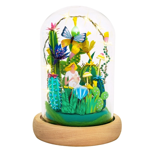 Kit décor cloche verre Jardin luxuriant