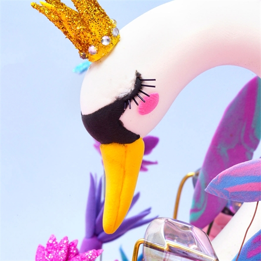 Kit décor cloche verre Royaume du cygne