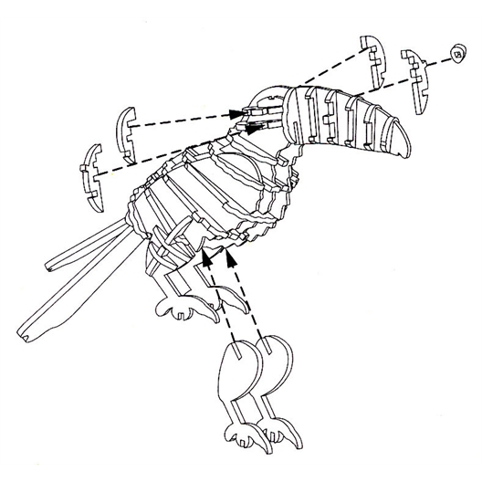 Puzzle bois 3D Toucan