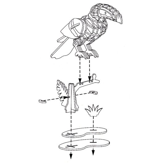 Puzzle bois 3D Toucan