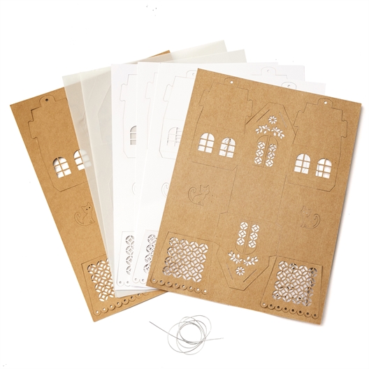 Set de 6 boîtes cadeau "Maison pain d'épice" à monter