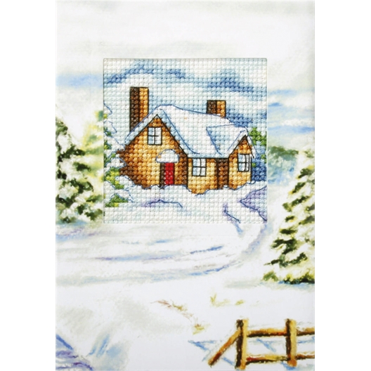 Lot de 2 cartes à broder Lot "Sous la neige"
