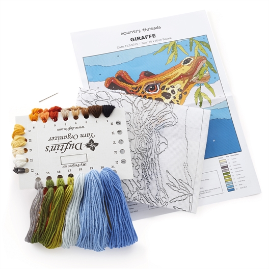 Kit coussin canevas girafe