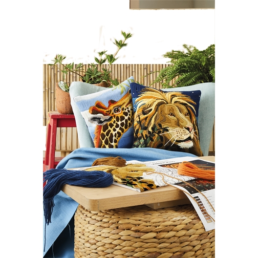 Kit coussin canevas girafe