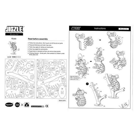 Puzzle bois 3D Koala