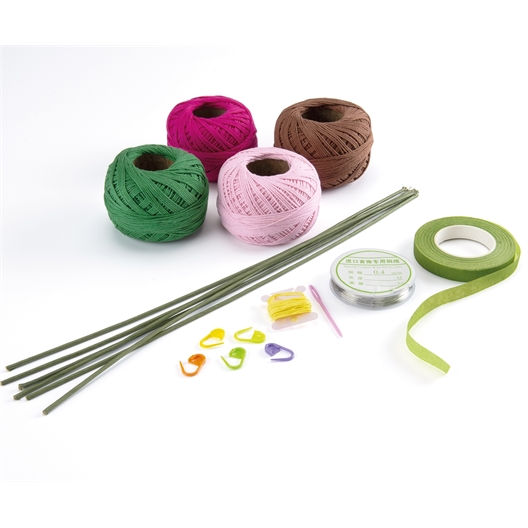 Kit fleurs au crochet : divers motifs