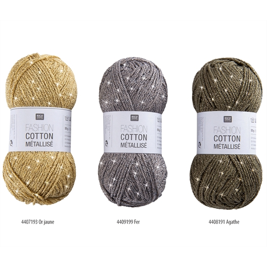 Fil Cotton métallisé : divers coloris