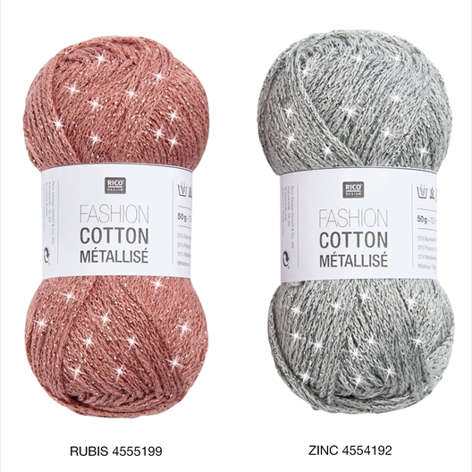 Fil Cotton métallisé : divers coloris