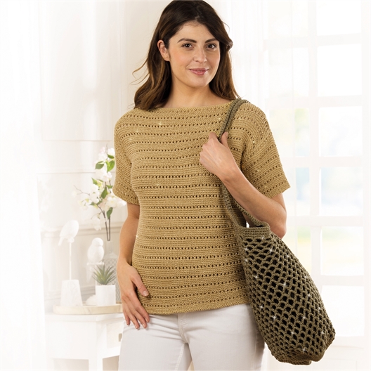 Modèle tricot Cotton métallisé T-shirt ajouré n°1