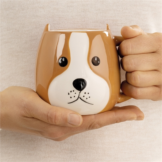 Mug Woof fauve/blanc