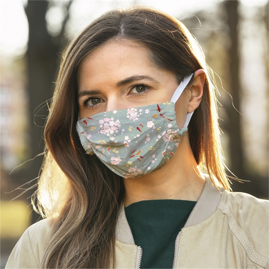 Coupon de tissu Bleu carpes koï