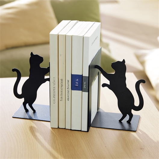 Lot de 2 serre-livres chats