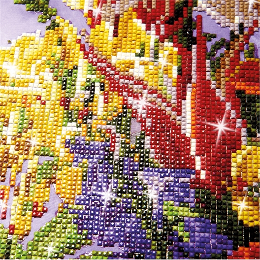 Kit perles à coller Diamond Dotz® sur toile Trésors du jardin